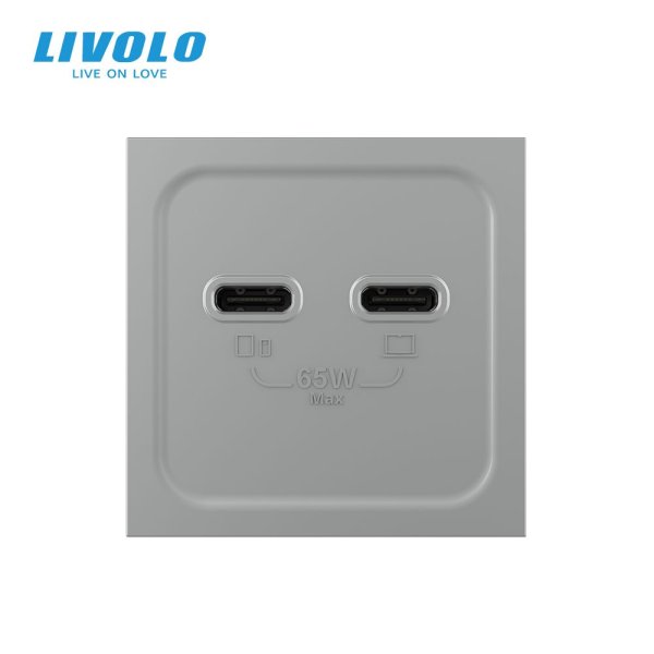 Modul / USB-2C 65W dimenzija 45mm*45mm - siva
