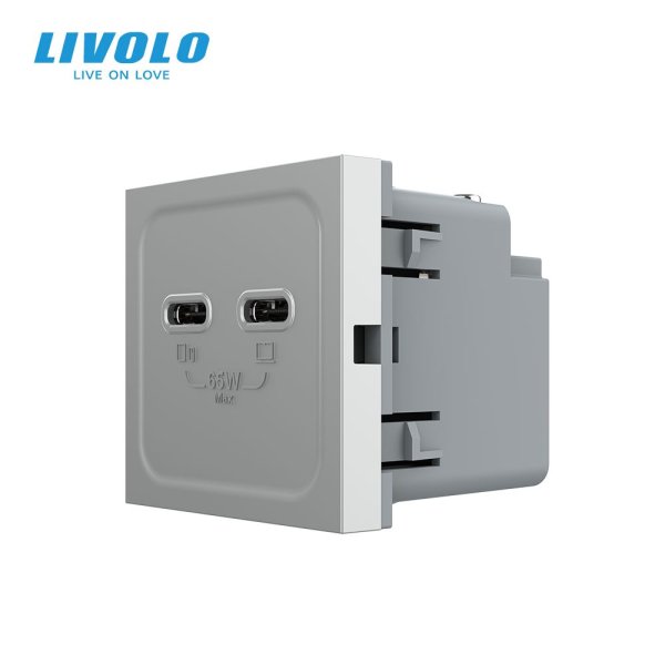 Modul / USB-2C 65W dimenzija 45mm*45mm - siva