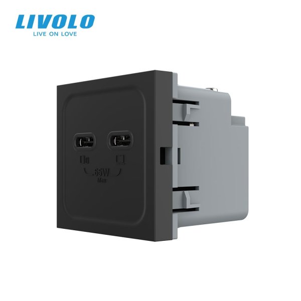 Modul / USB-2C 65W dimenzija 45mm*45mm - crna
