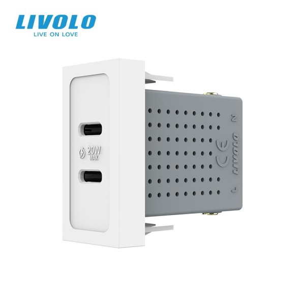 Modul 1m / USB 2C 20W- bijela