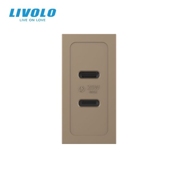 Modul 1m / USB 2C 20W- zlatna