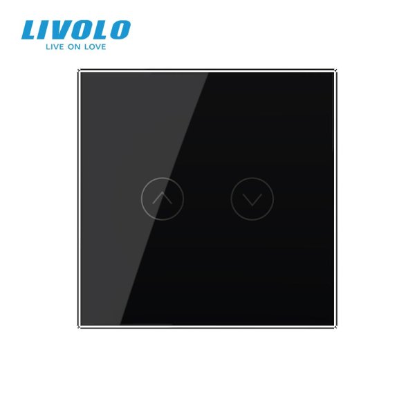 Stakleni panel dvije tipke za rolete - crnaDimenzija: 80mm*80mm