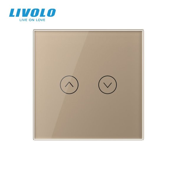 Stakleni panel dvije tipke za rolete - zlatnaDimenzija: 80mm*80mm