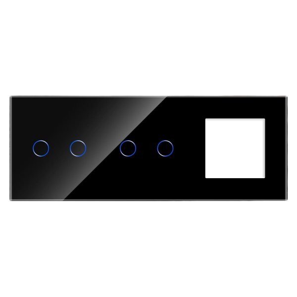 2 Tipke & 2 Tipke & 1 Okvir Stakleni panel - siva