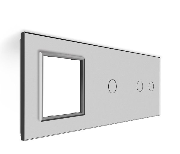 1 Okvir & 1 Tipka & 2 Tipke Stakleni Panel - sivi