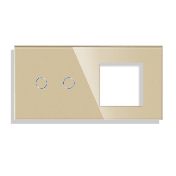 2 Tipke & 1 Okvir Stakleni panel - siva
