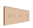 2 Tipke & 1 Tipka & 1 Tipka Stakleni Panel - zlatni