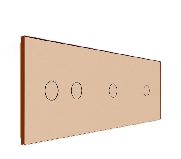 2 Tipke & 1 Tipka & 1 Tipka Stakleni Panel - zlatni