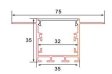 ALUMINIJSKI PROFIL UGRADBENI-RUPIČASTA KRILCA C099