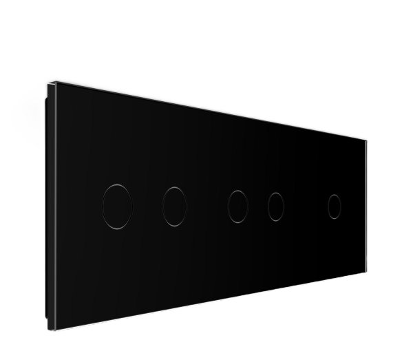 2 Tipke & 2 Tipke & 1 Tipka Stakleni Panel - crni