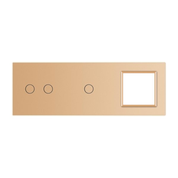 2 Tipke & 1 Tipka & 1 Okvir Stakleni Panel - zlatni