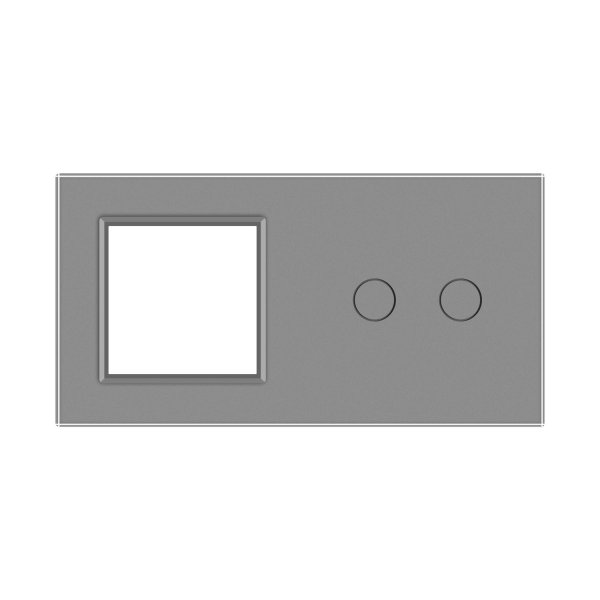 1 Okvir & 2 Tipke Stakleni Panel - sivi
