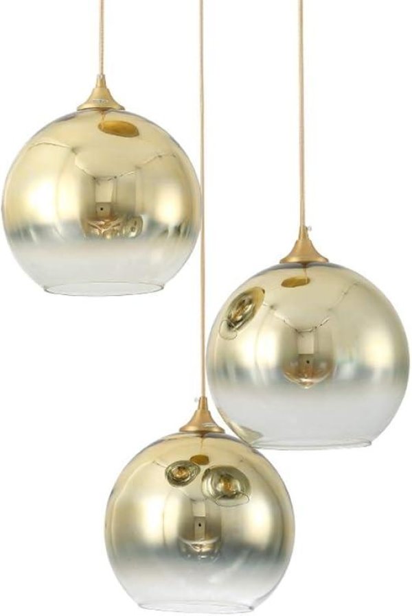 Stropna visilica tri kugle D300 3000K 9-15W- zlatna