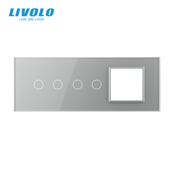 Stakleni Panel 7M 2 Tipke & 2 Tipke & 1 Okvir - sivi