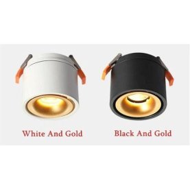 Ugradbeni okrugli LED reflektor Snaga 12W - crna/zlatna