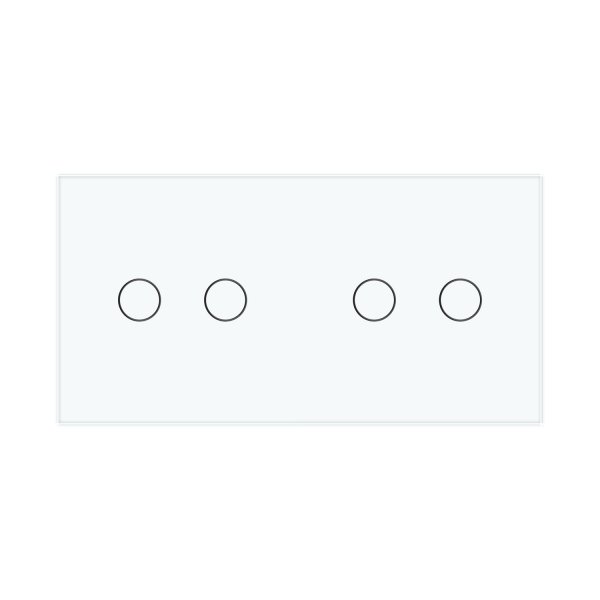 2 Tipke & 2 Tipke Stakleni Panel - bijeli