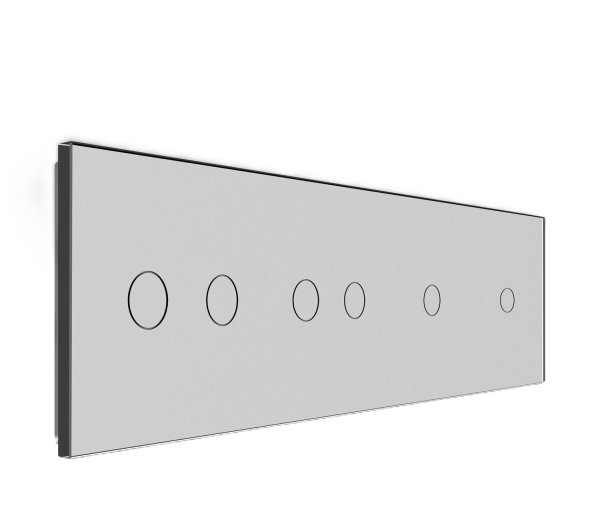 2 Tipke & 2 Tipke & 1 Tipka  & 1 Tipka Stakleni Panel - sivi