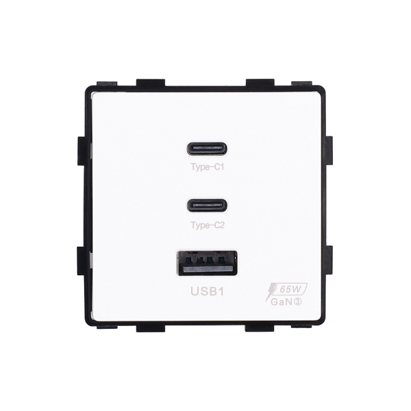 Modul / 2m USB brzi punjač 65W 1A+2C- crna