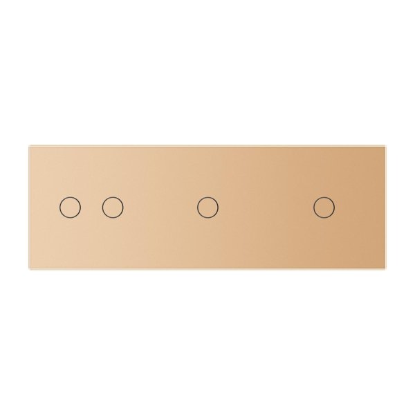 2 Tipke & 1 Tipka & 1 Tipka Stakleni Panel - zlatni
