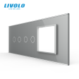 Stakleni Panel 7M 2 Tipke & 2 Tipke & 1 Okvir - sivi