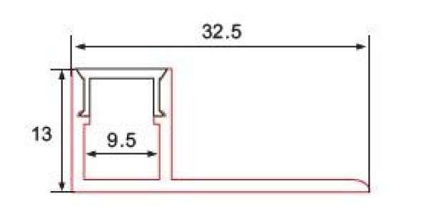 ALUMINIJSKI PROFIL UGRADBENI-JEDNOSTRANI C094